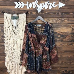 Cecico | Boho Paisley Faux Wrap Romper